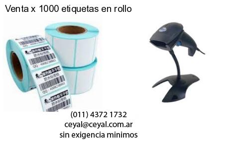 Venta x 1000 etiquetas en rollo