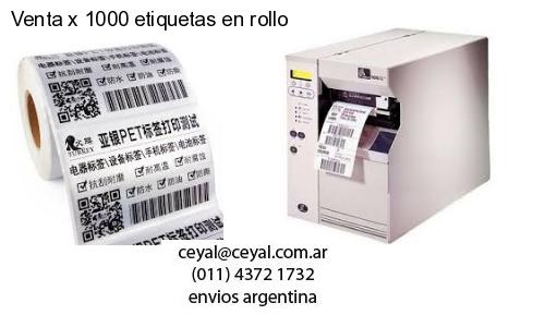 Venta x 1000 etiquetas en rollo