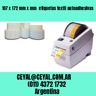 107 x 172 mm x mm  etiquetas textil autoadhesivas