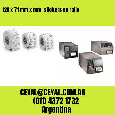 120 x 71 mm x mm  stickers en rollo