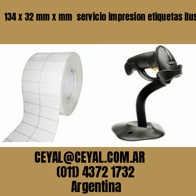 134 x 32 mm x mm  servicio impresion etiquetas ilustracion