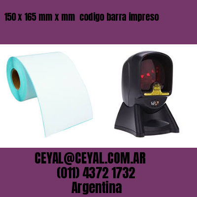 150 x 165 mm x mm  codigo barra impreso