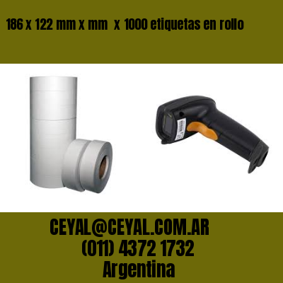 186 x 122 mm x mm  x 1000 etiquetas en rollo