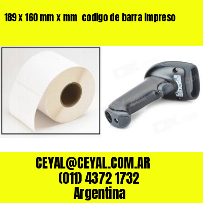189 x 160 mm x mm  codigo de barra impreso