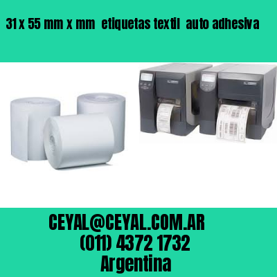 31 x 55 mm x mm  etiquetas textil  auto adhesiva