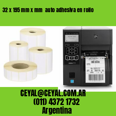 32 x 195 mm x mm  auto adhesiva en rollo