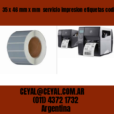 35 x 46 mm x mm  servicio impresion etiquetas codigos