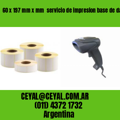 60 x 197 mm x mm  servicio de impresion base de datos