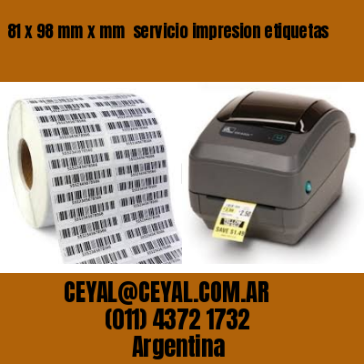 81 x 98 mm x mm  servicio impresion etiquetas