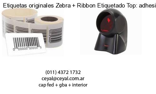 Etiquetas originales Zebra   Ribbon Etiquetado Top: adhesivo   ribbo