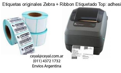 Etiquetas originales Zebra   Ribbon Etiquetado Top: adhesivo   ribbo