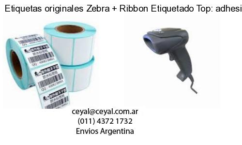 Etiquetas originales Zebra   Ribbon Etiquetado Top: adhesivo   ribbo