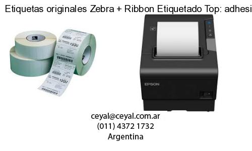 Etiquetas originales Zebra   Ribbon Etiquetado Top: adhesivo   ribbo