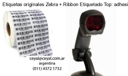 Etiquetas originales Zebra   Ribbon Etiquetado Top: adhesivo   ribbo