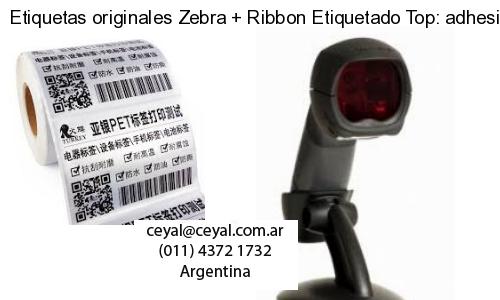 Etiquetas originales Zebra   Ribbon Etiquetado Top: adhesivo   ribbo