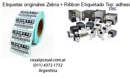 Etiquetas originales Zebra   Ribbon Etiquetado Top: adhesivo   ribbo