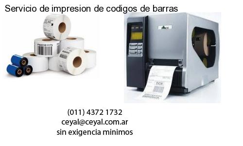 Servicio de impresion de codigos de barras