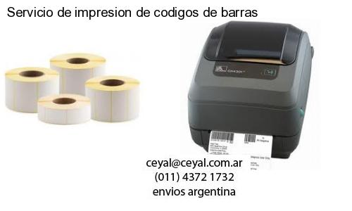 Servicio de impresion de codigos de barras