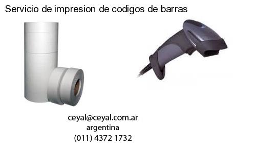 Servicio de impresion de codigos de barras