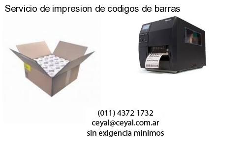 Servicio de impresion de codigos de barras