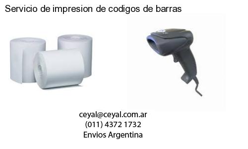 Servicio de impresion de codigos de barras