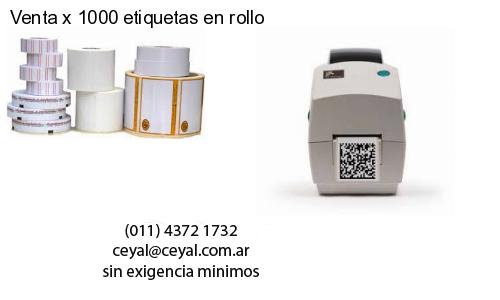 Venta x 1000 etiquetas en rollo