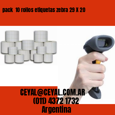 pack  10 rollos etiquetas zebra 29 X 20