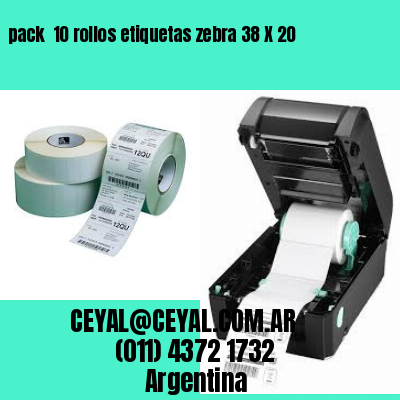 pack  10 rollos etiquetas zebra 38 X 20