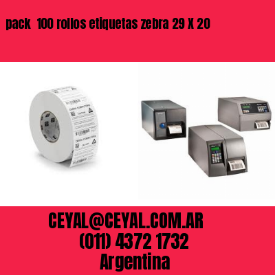 pack  100 rollos etiquetas zebra 29 X 20