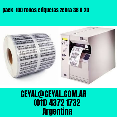 pack  100 rollos etiquetas zebra 38 X 20