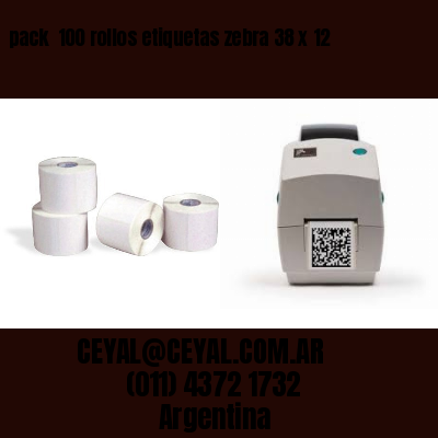 pack  100 rollos etiquetas zebra 38 x 12