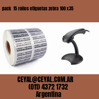 pack  15 rollos etiquetas zebra 100 x35
