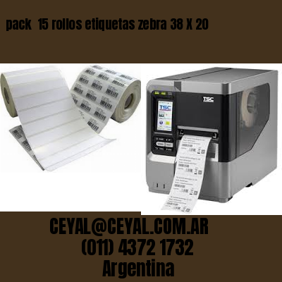 pack  15 rollos etiquetas zebra 38 X 20