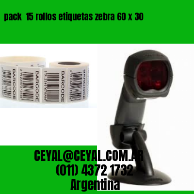 pack  15 rollos etiquetas zebra 60 x 30