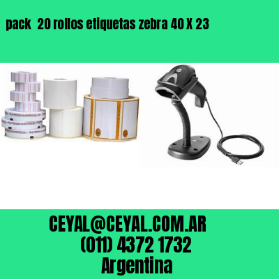 pack  20 rollos etiquetas zebra 40 X 23