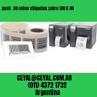 pack  30 rollos etiquetas zebra 100 X 80