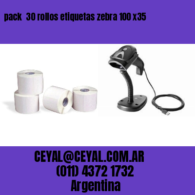 pack  30 rollos etiquetas zebra 100 x35