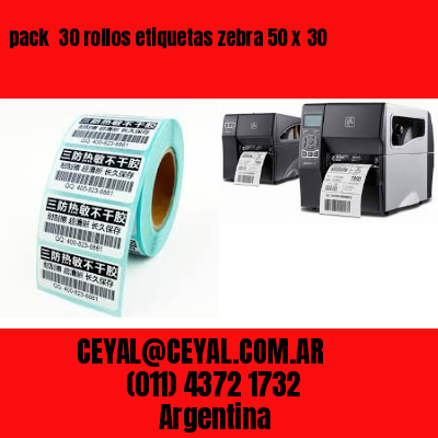 pack  30 rollos etiquetas zebra 50 x 30