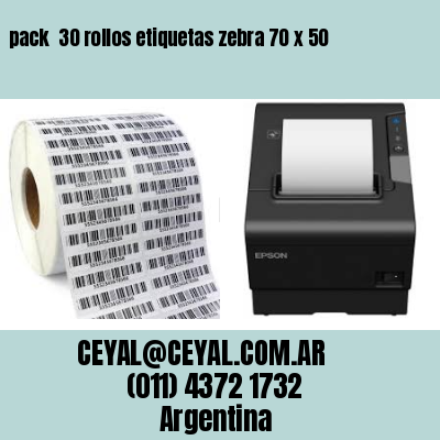pack  30 rollos etiquetas zebra 70 x 50