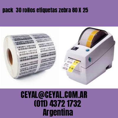 pack  30 rollos etiquetas zebra 80 X 25