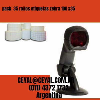 pack  35 rollos etiquetas zebra 100 x35