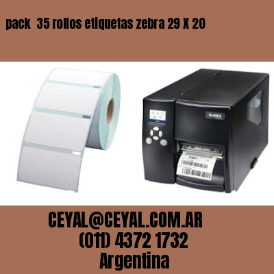 pack  35 rollos etiquetas zebra 29 X 20