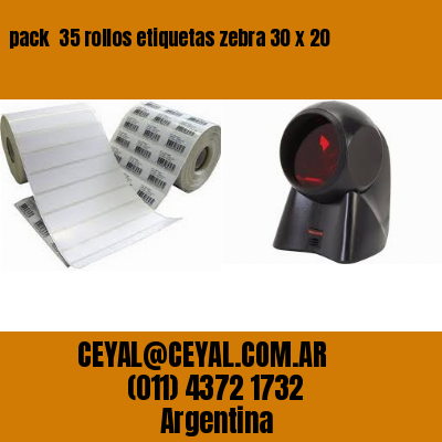 pack  35 rollos etiquetas zebra 30 x 20