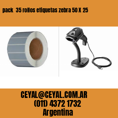 pack  35 rollos etiquetas zebra 50 X 25