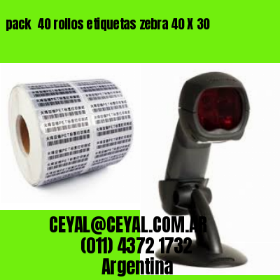 pack  40 rollos etiquetas zebra 40 X 30