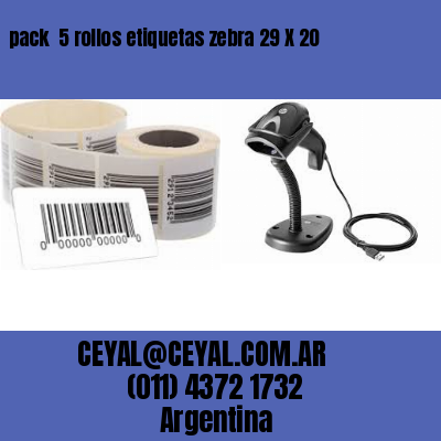 pack  5 rollos etiquetas zebra 29 X 20