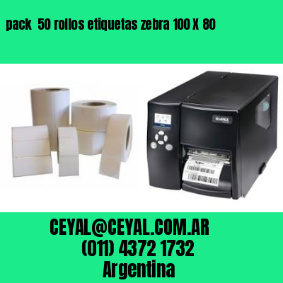 pack  50 rollos etiquetas zebra 100 X 80
