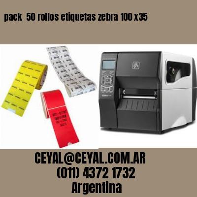 pack  50 rollos etiquetas zebra 100 x35