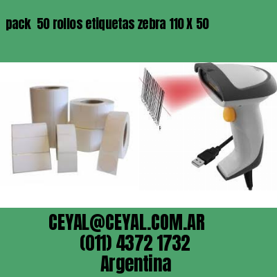 pack  50 rollos etiquetas zebra 110 X 50