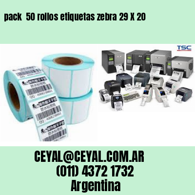pack  50 rollos etiquetas zebra 29 X 20